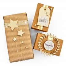 4 Couronnes Ajourées En Bois 7 Cm - Couleur Naturelle - Créalia