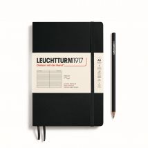 Carnet Leuchtturm1917 - Noir - A5 14,5 X 21 Cm - 123 Pages Numérotées Lignées