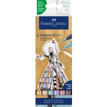 Lot De 6 Marqueurs À Base D'Alcool - Faber Castell - Goldfaber Sketch Marker