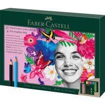 Coffret De 40 Crayons De Couleur - Faber-castell - Polychromos & Pitt Graphite Matt - Faber Castell