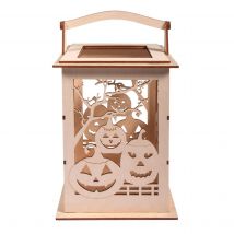 Lanterne En Bois Modèle Citrouille - 15,3x15,3x26,5 Cm - Rayher