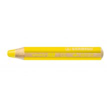 Crayon Multi-talents Pointe Extra-large - Stabilo - Jaune - Woody 3 In 1 - Stabilo