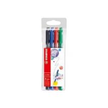 Pack De 4 Feutres - Noir, Vert Émeraude, Carmin, Bleu Ultramarin - Stabilo - 0.8 Mm - Stabilo