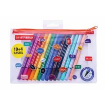 Lot De 14 Feutres Pointe Moyenne + Trousse - Stabilo - Pastel - Pointmax - Stabilo