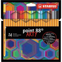 24 Stylos-feutres Stabilo Point 88- Pointe Fine - Arty - Stabilo