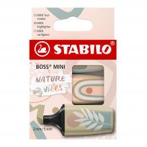 Surligneur Pointe Large - Stabilo Boss Mini - Naturevibes - Set 3 Pièces - Stabilo