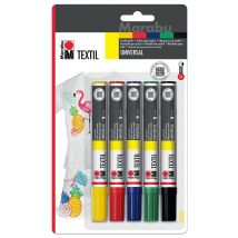 Set De 5 Marqueurs Textile - Marabu Textil Painter 2-4mm