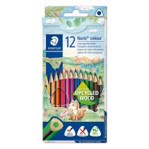 12 Crayons De Couleur En Bois Upcyclé - Noris Colour 187 - Pointe Triangulaire - Staedtler