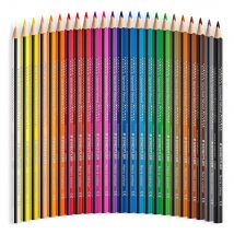 24 Crayons De Couleur En Bois Upcyclé - Noris Colour 187 - Pointe Triangulaire - Staedtler