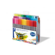Lot De 120 Feutres De Coloriage Double Pointe - Staedtler - Couleurs Assorties -design Journey