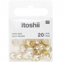 Lot De 80 Perles Ponii Beads Rico Design - 9 X 7 Mm - Or
