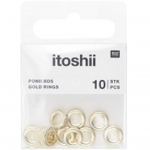 Lot De 10 Anneaux Ponii Beads Rico Design - 9 X 3,5 Mm - Or