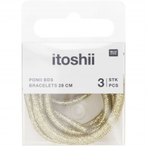 Lot De 3 Bracelets Ponii Beads - Rico Design - 28 Cm - Or Scintillant