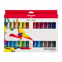 Lot De 24 Tubes 20 Ml De Peinture Acrylique Amsterdam Standard Series - Couleurs Assorties - Opaque