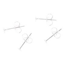 Boucles D'Oreilles Clous Plateau 4 Mm Créalia - Argenté