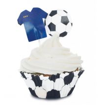 Lot De 24 Caissettes + 24 Cake Toppers Scrapcooking - Football - Scrapcooking