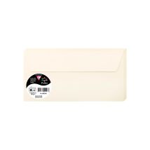 Pollen - Enveloppe - 110 X 220 Mm - Portefeuille - Côté Ouvert - Autocollant - Imprimable - Blanc Naturel - Pack De 20 - Clairefontaine