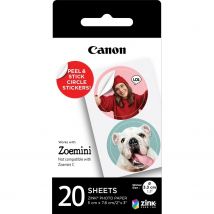 Pack D'Autocollants Ronds Prédécoupés Canon - Zink - 33 Mm - 20 Feuilles
