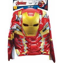 Top Iron-man Avec Masque - Déguisement En Taille Unique - Marvel