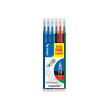 Lot De 6 Recharges Pour Stylo Roller Effaçable Pilot - Frixion Ball & Frixion Ball Clicker - Bleu / Noir / Rouge / Vert - Pointe Moyenne