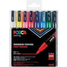 Set De 8 Marqueurs Posca - Pointe Fine Conique - Couleurs Basiques
