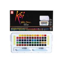 Lot De 60 1/2 Godets - Peinture Aquarelle Sakura Koi - Couleurs Assorties - Fine - Transparentes