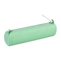 Trousse Clairefontaine - Cuir - 1 Compartiment - Ronde - Vert Pistache