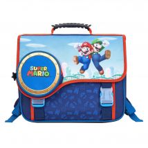Cartable 2 Compartiments - Super Mario - La Plume Dorée - Bleu - La Plume Doree