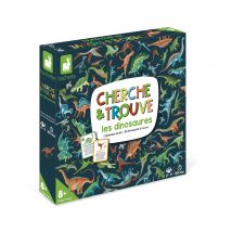 Jeu De Société Enfant - Jeu D'Observation - Cherche Et Trouve Les Dinosaures - 1 Plateau + 80 Cartes + 9 Jetons - Janod