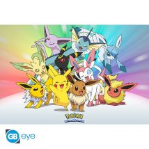 Poster Gb Eye - Pokémon - Evoli Et Pikachu - 91,5 X 61 Cm - GB EYE