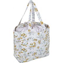Sac De Rangement Hobby Gift - Fleuri Blanc Moutarde
