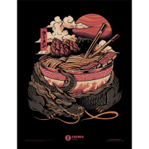 Affiche Encadrée Ilustrata - Dragons Ramen - 30 X 40 Cm - Wtt