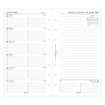 Recharge Agenda Civil Semaine/1 Page 2023 - 9,5 X 17,1 Cm - Filofax - Blanc