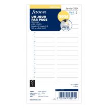 Recharge Agenda Civil Journalier 2023/2024 Filofax - Blanc - 9,5 X 17,1 Cm