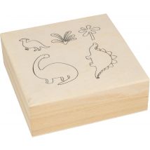 Coffret De 5 Tampons Artemio - Dino & Co - Bois - 11,6 X 11,6 X 4 Cm