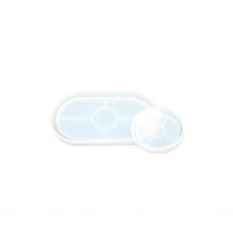 Moule Jesmonite - Set Oval + Sous-verres - Silicone - Unicraft