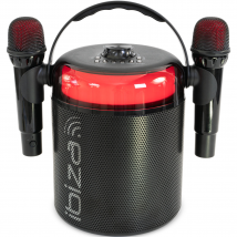 Enceinte Bluetooth Lumineuse Spécial Karaoké, Avec Deux Micros Sans Fil Ibiza - Karahome