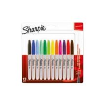 Lot De 12 Marqueurs Permanents Sharpie - Couleur Assorties - Pointe Fine