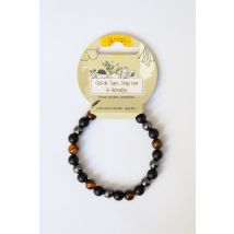 Bracelet Œil De Tigre, Onyx Noir Et Hématite - Encenstone