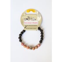 Bracelet Pierre De Lave Rhodonite Et Métal - 8 Mm - Encenstone