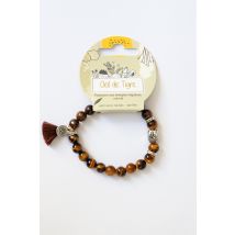 Bracelet Œil De Tigre Et Métal - 8 Mm - Encenstone