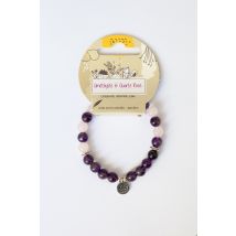 Bracelet Améthyste Quartz Rose Et Métal - Encenstone