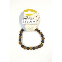 Bracelet En Bois Et Onyx - Encenstone