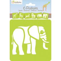 6 Pochoirs - Animaux De La Savane - Avenue Mandarine