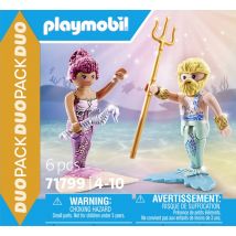 Playmobil - Sirène Et Triton Avec Sceptre Et Trident - 71799 - Playmobil Duo