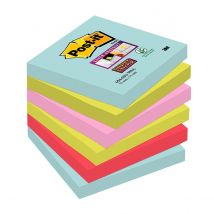 Bloc Notes Super Sticky Post-it - Collection Miami - 76 X 76 Mm - 6 Pièces