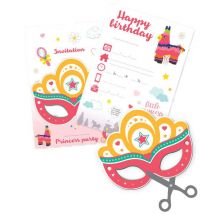6 Cartes D'Invitation - Princesses - Scrapcooking
