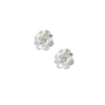 Lot De 6 Grandes Roses Azyme Patisdécor - Blanc - 5 Cm - 16 G - Patisdecor