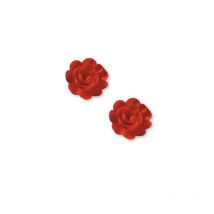 Lot De 6 Grandes Roses Azyme Patisdécor - Rouge - 5 Cm - 16 G - Patisdecor
