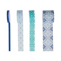 4 Rubans De Masking Tape De 5m - Moroccan Blue - Design